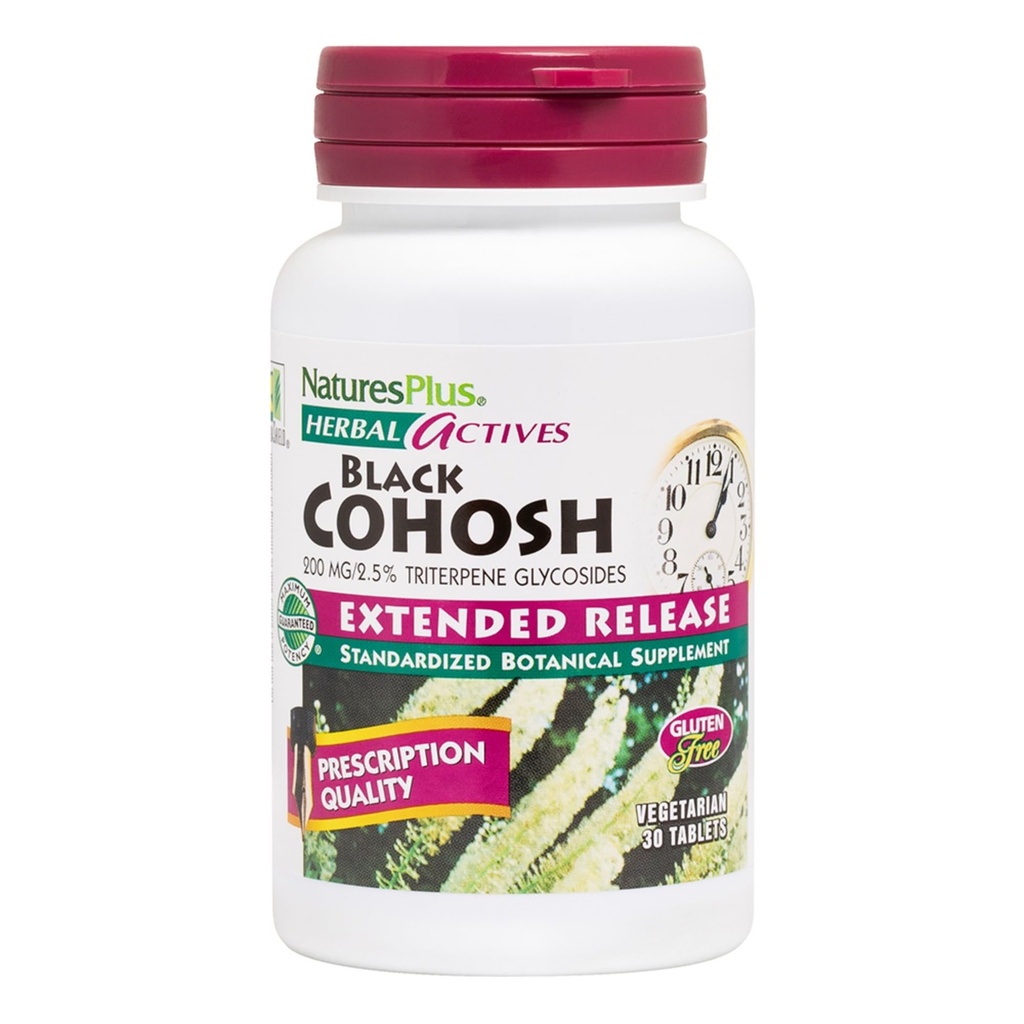 PrírodaPlus bylinné aktívne Black Cohosh - 30 tabliet - Nutričná podpora pre dobre Being počas menopauzy - Vegetariánska, bezlepková - 30 porcií