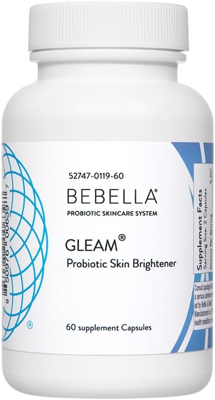 Bebella Gleam Probiotická zmes Skin Lightening w Glutatión-redukovaný NAC Alpha Kyselina lipová VIT C & Marine Collagen Peptidy 60 Kapsule