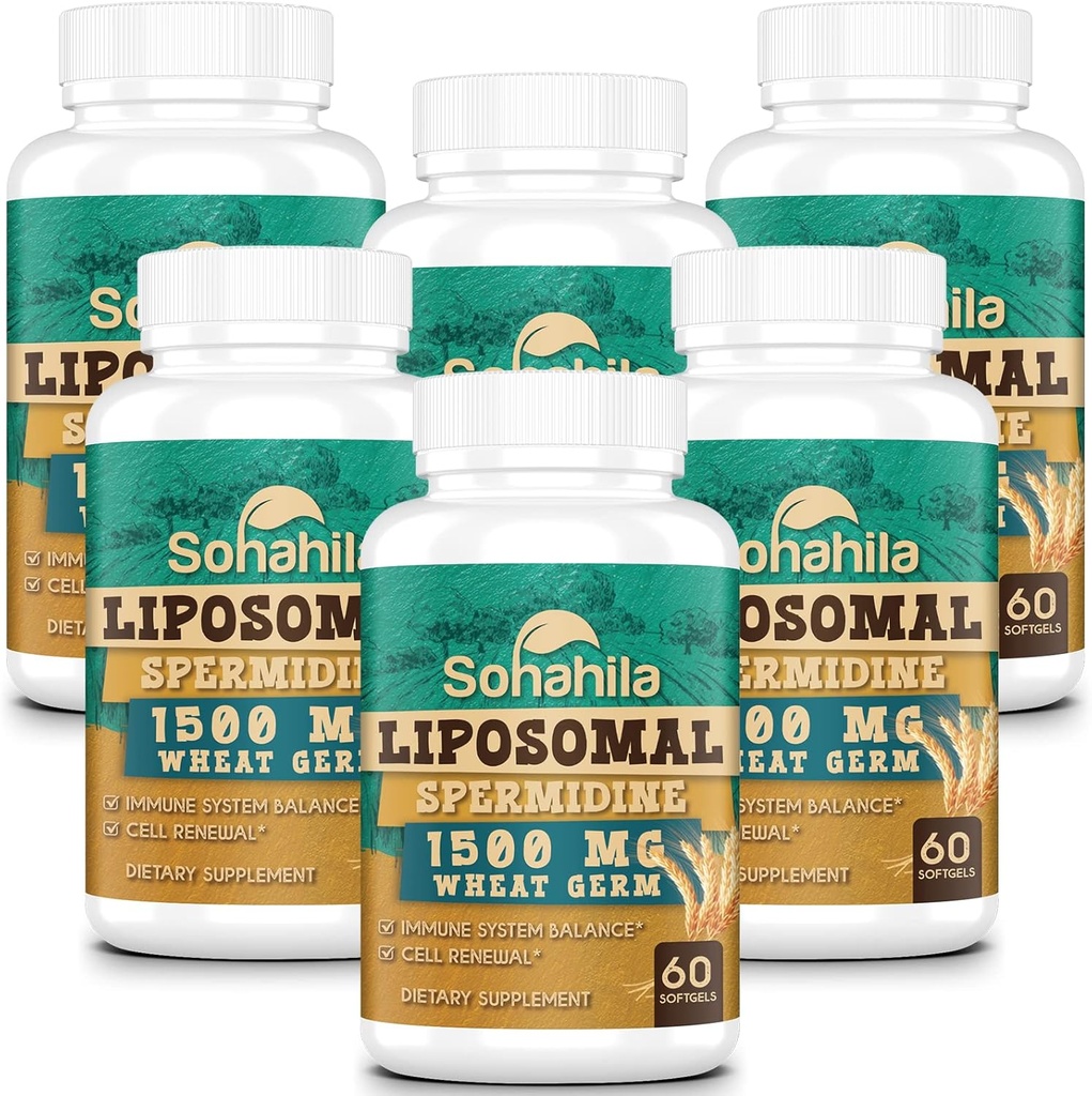 Spermidin Supplement 15 MG - 99% Čistota, vysoká absorpcia, 1500 MG fermentované pšeničné klíčky extrakt so zinkom a tiamínom, spermidin pre mužov a ženy - bunková obnova, starnutie obrany, energia, 360 softgelov