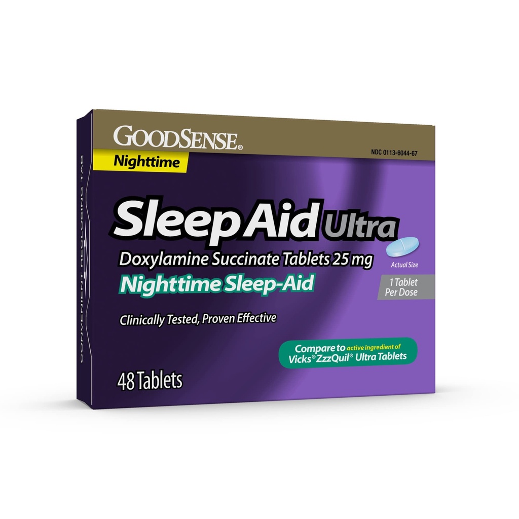 GoodSense Night Time Sleep-Aid Ultra tablety, Doxylamín Sukcinát 25 mg, 48 Počet