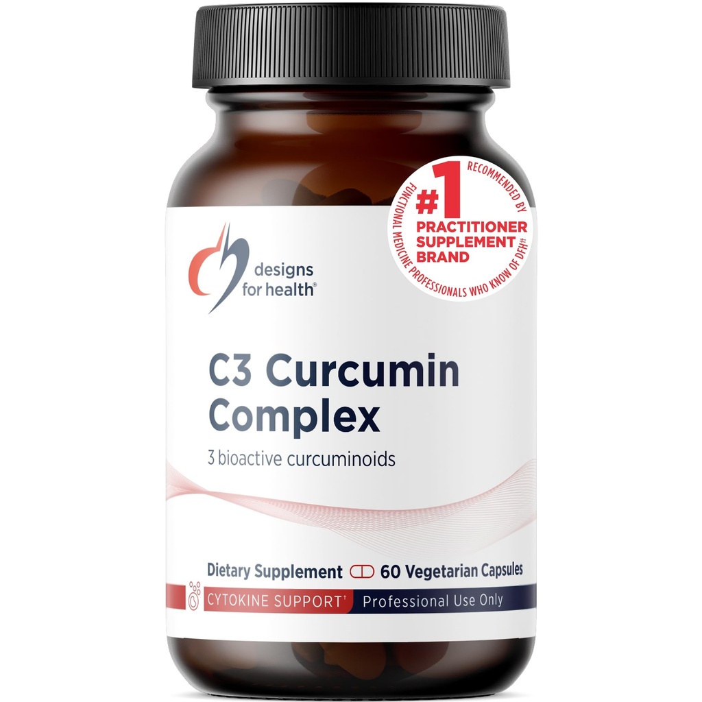 Designs for Health C3 Curcumin Complex - Vysoko biologicky dostupné Curcuminoid Turmeric Supplement, 400mg with 3 Bioactive Curcuminoids - Non-GMO, Gluten-free + Vegetarián (60 capsule)