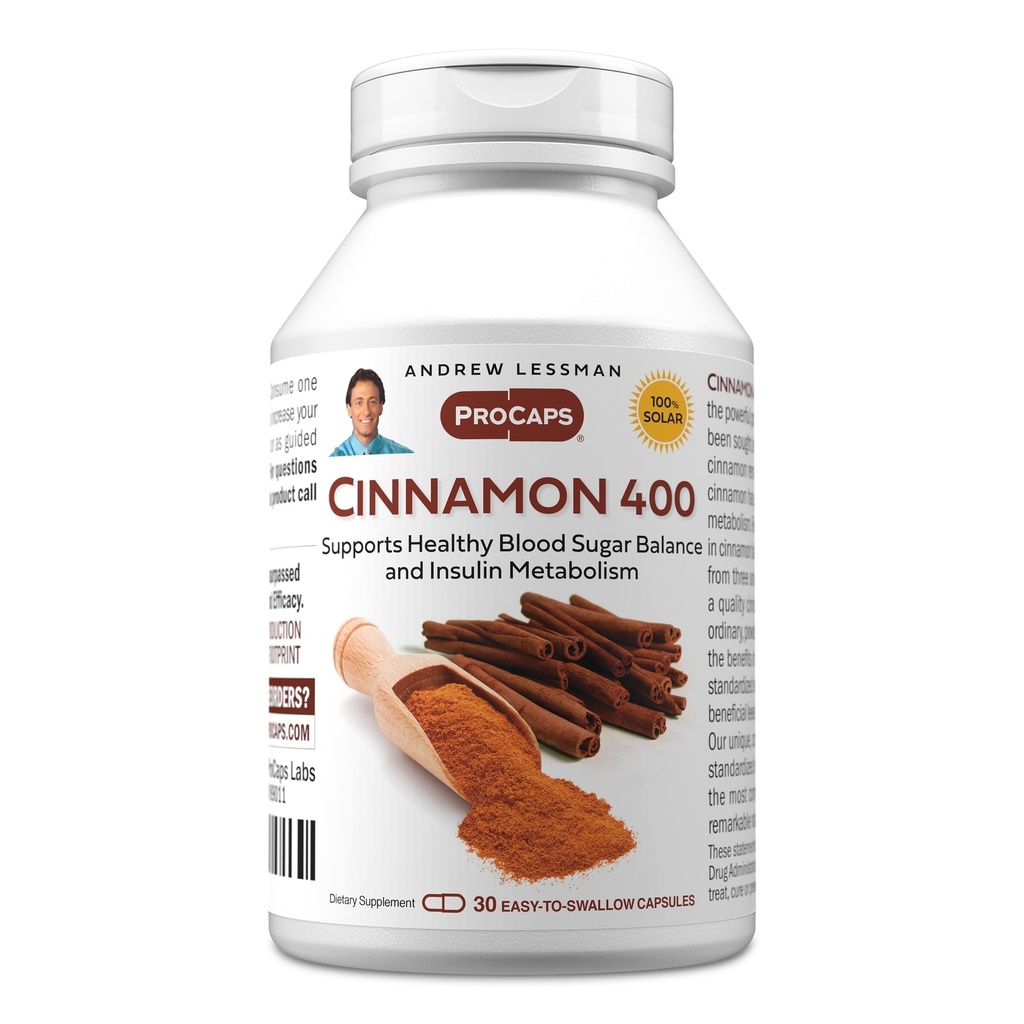 ANDREW LESSMAN škorica 400mg - 30 Kapsule - Vysoká potencie, Štandardizovaný extrakt. Žiadne prídavné látky. Malé kapsuly sa ľahko prehĺtajú