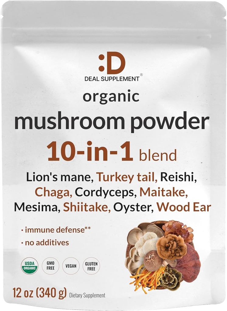 DOPLŇUJÚCE INFORMÁCIE Organic Mushrom Powder Supplement, 12oz 