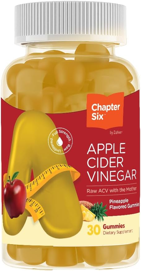 Zahler - Apple Cider Vinegar Gummies - Kosher & Delicious ACV Gummies for Women & Men - Detox Support & Cleanse - Gut Health & Metabolism Support - 30 Pineapple Flavored Gummies