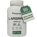 Pristinine L Arginine Doplnky pre mužov a ženy - 1000 mg Kapsule 90-dňová dodávka Oxid dusnatý a podpora aminokyselín pred tréningom