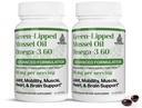 TURNER Nový Zéland Green Lipped Omega-3 Mussel Oil, 53x Vyššia potencia s UAF1000+ Super Antioxidant, Bez rybacie dochuť, 2 fľaše, 120 Softgels