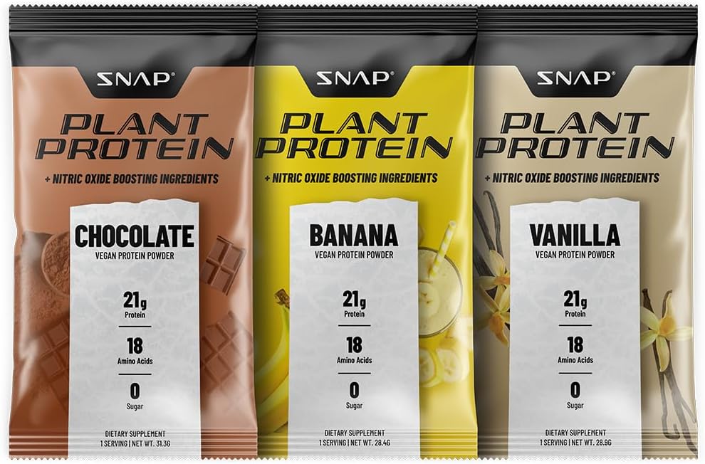 Snap Doplnky 100% Plant Based Protein Powder Stick Balenia s posilňovačom oxidu dusnatého (10 balenia, balenie odrody)