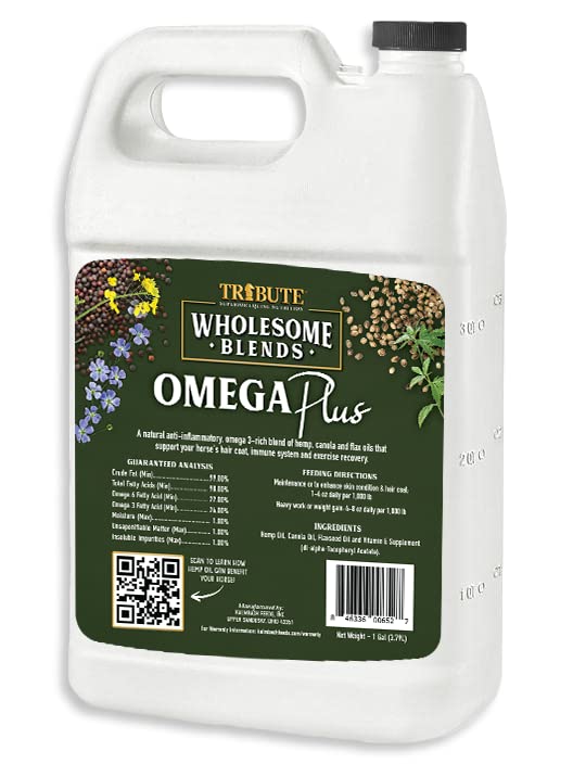 Zdravé zmesi Omega Plus olej doplnok pre kone, 1 Gallon
