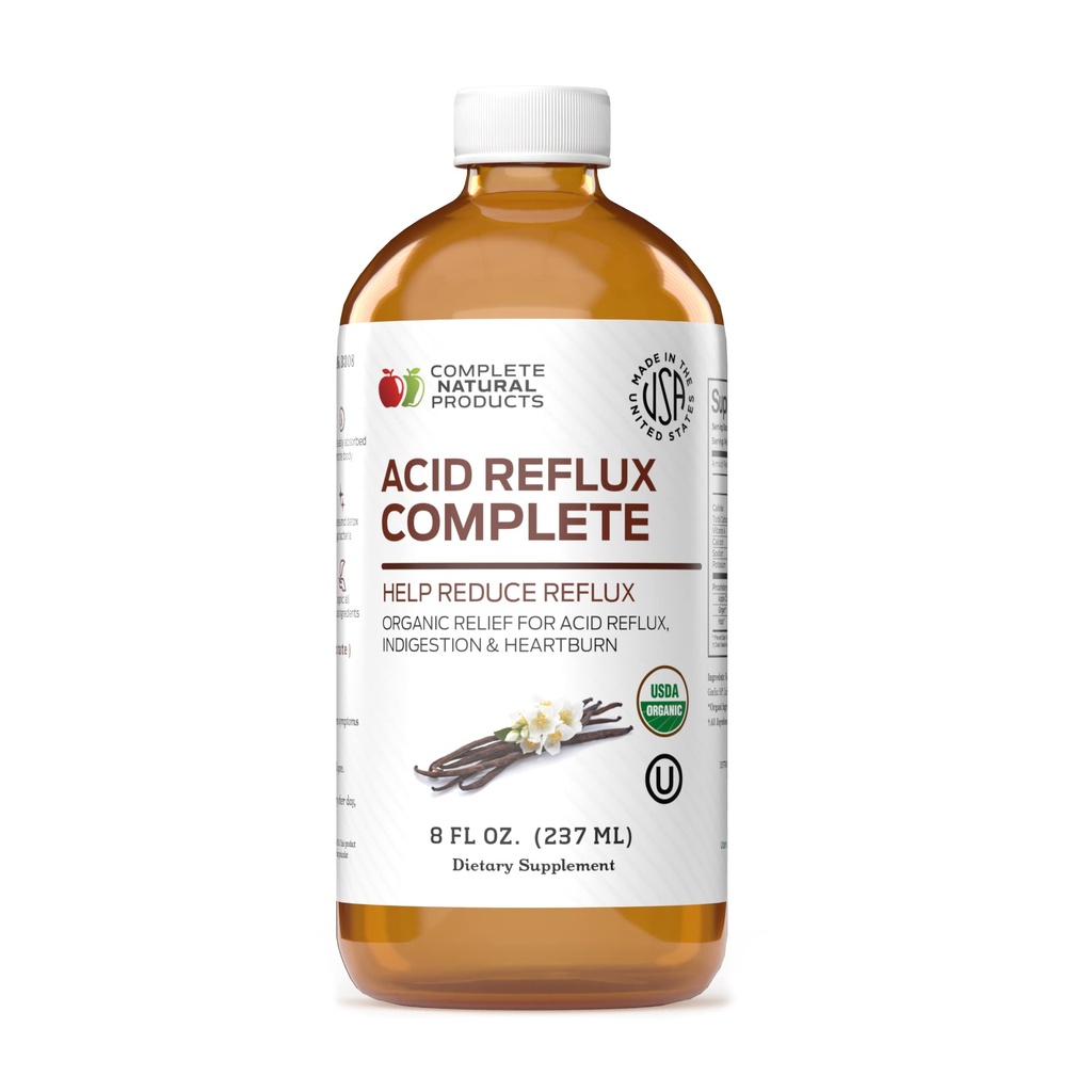 Acid reflux Complete 8oz - Natural Organic Liquid Heartburn, GERD, & Amish Reflux Relief Remedy & Medicine
