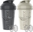VELOMIX -2 balenia - 20 oz Protein Shaker Fľaše pre proteínové zmesi - 2x Whisk 
