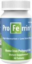 Proferrin ES- 10.5mg of high Absorbing Heme Iron Polypeptide. Made in The USA. 90 Tablets. Easy on The Gut. Not affected by Coffee, Calcium, or PPI's.