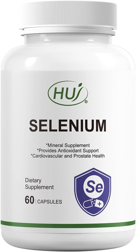 HUJ Selenium Supplement, 60 Kapsule, Antioxidant podpora, Minerálne doplnky