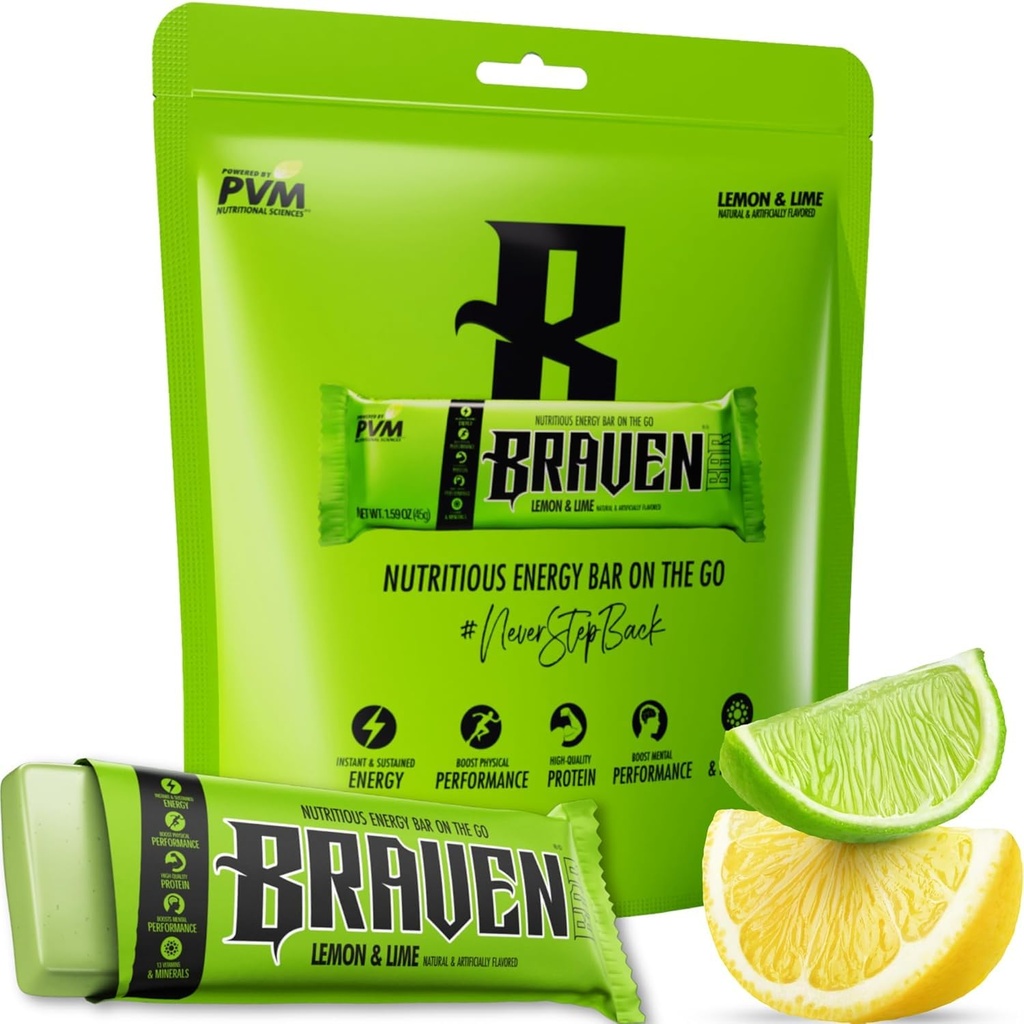 Braven Bar Lemon Lime Energy Bars (1.59 oz, Balenie 10) 