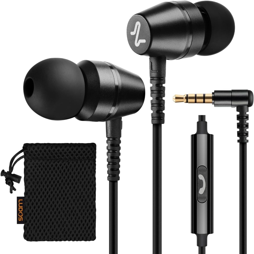 LUDOS OMNITONE Wired Earbuds in-Ear slúchadlá, 5 rokov záruka, slúchadlá s mikrofónom, 3,5 mm Jack Corded Ear Buds, videokonferencia pre iPhone, Samsung, Počítač, notebook, Deti, Školskí študenti