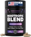 Nano Choice Nootropic Blend - Mušroom Complex Supplement for Brain, Focus, Production & Immune Support 