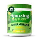 Amazing Grass Greens Blend Energy: Smoothie Mix, Super Greens Powder & Plant Based Caffeine with Matcha Green Tea & Repee Root Powder, Lemon Lime, 30 Servings (Packaging May Vary)