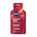 GU Energy Original Sports Nutrition Energy Gel, 8-Count, Vegan, Gluten-Free, Košer, a Dairy-Free On-The-Go Energy for Any Workout, Malinová limonáda