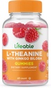 Životaschopné L Theanine s Ginkgo Biloba - Veľká ochutnávka prírodná chuť Gummy doplnok Vitamíny - non-GMO lepidlo zadarmo Vegan Chewable - vám pomôže sústrediť sa a relaxovať - pre dospelých Muži Ženy - 60 Gummy
