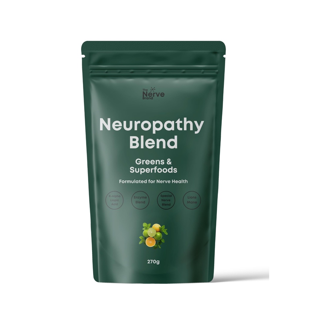 Nerve Brand Neuropatia Superfood Blend Greens prášok pre periférnu neuropatiu s 600 mg kyseliny Alpha Lipoovej