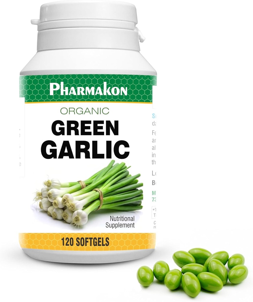 Organický zelený cesnak, potentný softgels, zdravý, znížený zápach.