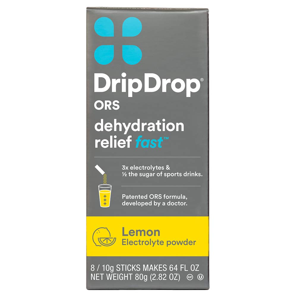 DripDrop ORS Electrolyte hydratačné púdre tyčinky, citrón, 10g tyčinky, 8 g