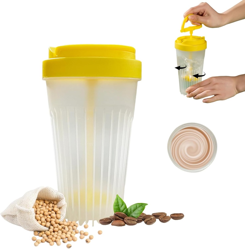 MIUPOO Miešacia fľaša, Trvanlivé Miešanie pohár pre miešanie nápoja,Malé mixér fľaša miešačky, opakované Coffee Cup Vhodné na miešanie kávy, Proteín Shakes, Smoothies, Pred Cvičením doplnky a nápoje