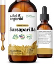 Wild & Organic Sarsaparilla Root Drops - Detox Cleans Drops - Sarsaparilla Powder Based Tincture - Vegan, Cukor & Bez alkoholu Liquid Supplement - 2 fl oz
