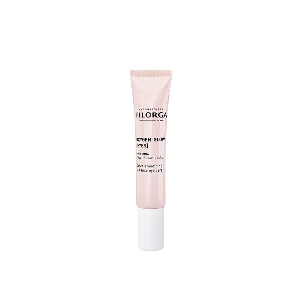 Filorga Oxygen-Glow Super Vyhladzujúci očný krém, Kombinuje kyselinu hyaluronovú a enzýmy pre rýchlu každodennú liečbu unavených očí, opuchy, a tmavé kruhy, 0,5 Fl Oz (Pack of 1)