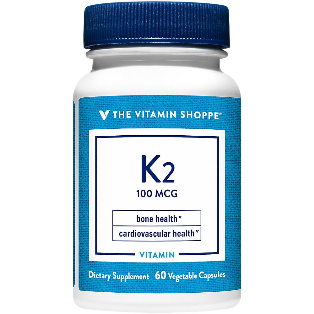 Vitamín Shoppe Vitamín K2-100 MCG (60 Vegetariánske kapsuly)