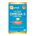 Qunol Fish Oil Omega 3 Mini Softgels, 1000mg Omega 3 EPA + DHA, Ultra Pure Supplements, Heart Health Support, Lemon Flavor, Easy to Lasting Minis, 3 mesiace dodávky, 180 Počet