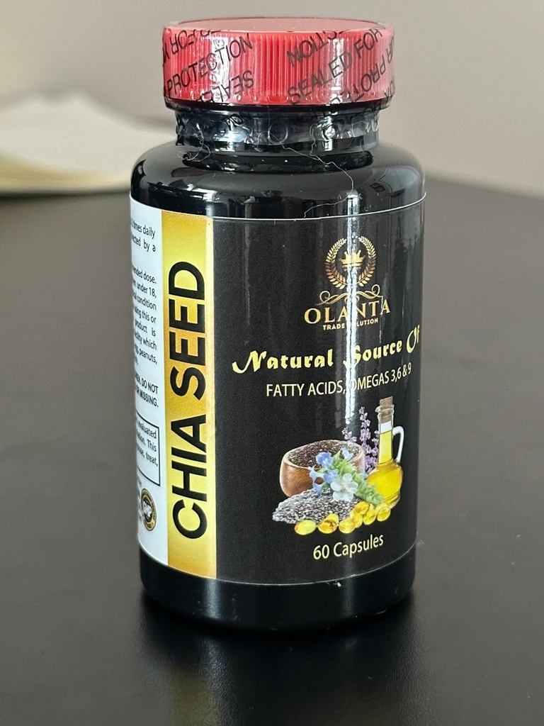 Omega 3 Mastné kyseliny pre ženy - CHIA Seed - Energetické doplnky pre Menopauzu, Tráviace enzýmy pre ženy, Chia Seeds s Omega-3-1 Fľaša 60 Softgels