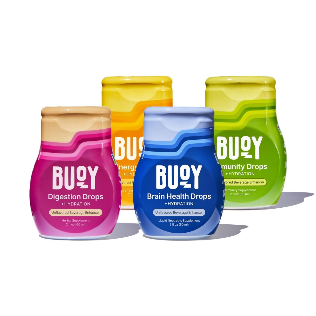 Buoy Electrolyte kvapky Rozmanitosť Pack Digestion + Mozog + Energia + Immunotion 160 Slúži 