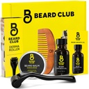 Beard Club Beard Growth Kit - Derma Valček, Beard Growth Oil, Sandalwood Balm, Comb - Darčeková sada