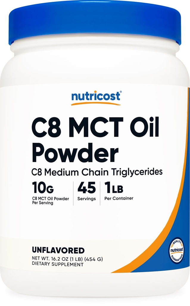 Nutricost C8 MCT prášok oleja 1LB (16,2oz) - 95% C8 MCT prášok oleja