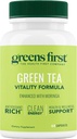 Greens First Green Tea Vitality Formula - Vylepšený s Moringa - Antioxidant-Rich pre Čistú energiu - Vegan & Gluten-Free - Výkonný zmes pre energiu & Celková Wellness (60 kapsúl)
