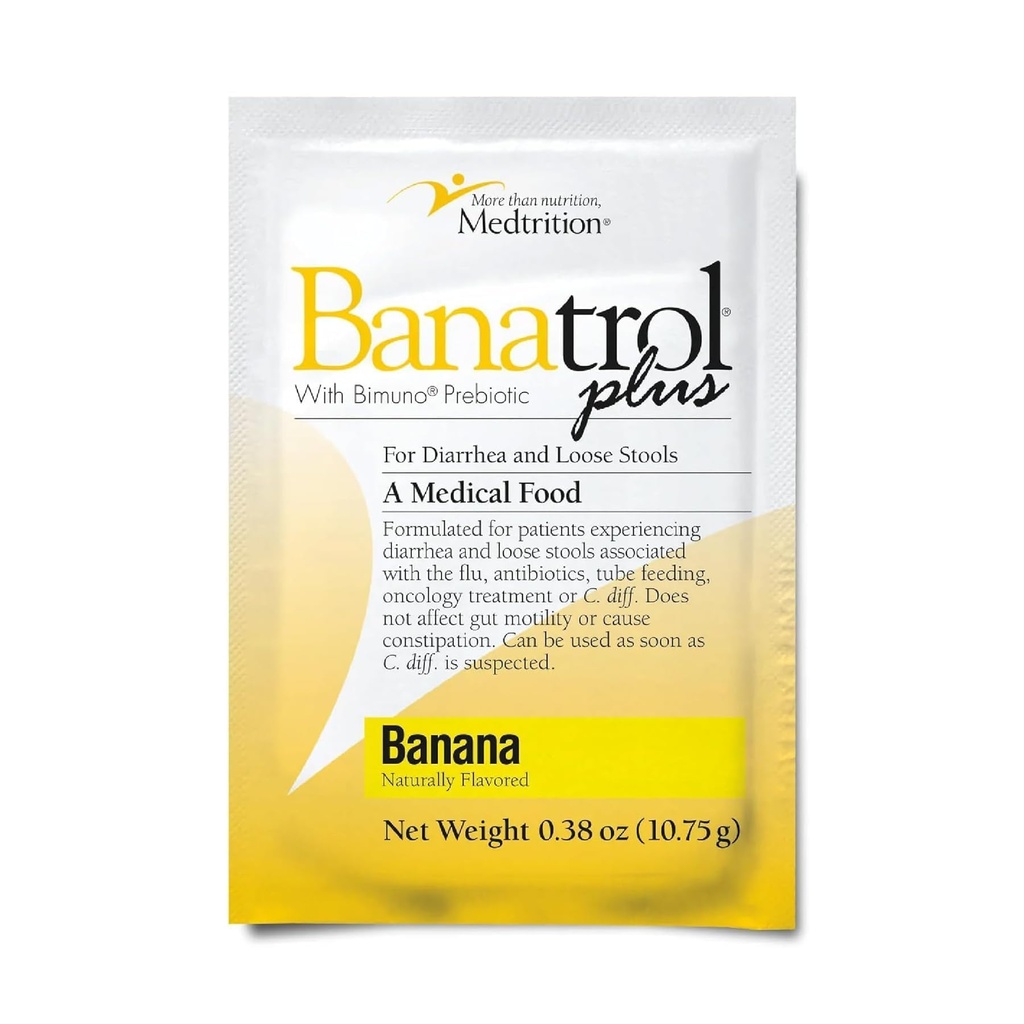 Banatrol® Natural Anti-Hraeal s prebiotikami, Relief from Chronická hnačka, IBS, Opakované hnačka, klinicky podporované lekárske jedlo, non-Constipation, 25 Servings (Banana)