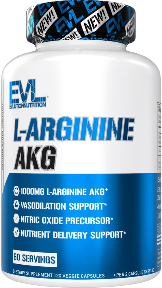 Elution L-Arginín AKG - Podpora vazodilatácie a výživy - Prekurzor oxidu dusnatého - 1000mg L-Arginín AKG - Bezlepkové lepidlo a iné ako GMO - Dietary Supplement - 60 Servings - 120 Veggie Capsules