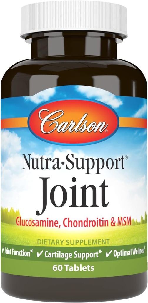 Carlson - Nutra-Support Joint, Glucosamine Chondroitin & MSM, Joint Function, Cartilage Support & Optimal Wellness, 60 tabliet