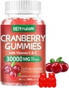 Cranberry Gummies Urinary Tract Health for Women & Muži, 50X koncentrát Extrac, vitamín C & E, brusnicové Gumies for Women with Hibiscus to Support Immune, 60 Counts