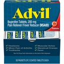 Advil Bolesť Reliever a horúčka Redukcia, Bolesť Relief Medicína s Ibuprofenom 200 mg pre bolesti hlavy, Backache, Menstrual Bolesť a bolesť kĺbov Relief - 50x2 obalené tablety