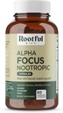 Alpha Focus Noottropic - Pamäť a zaostrenie mozgu Booster doplnok s cholín, Citicolín, GPC, L-Tyrosine, Bacopa Monnieri, DMAE, Gingko Biloba, Lion's Mane, Niacínamid - 60 kapsúl