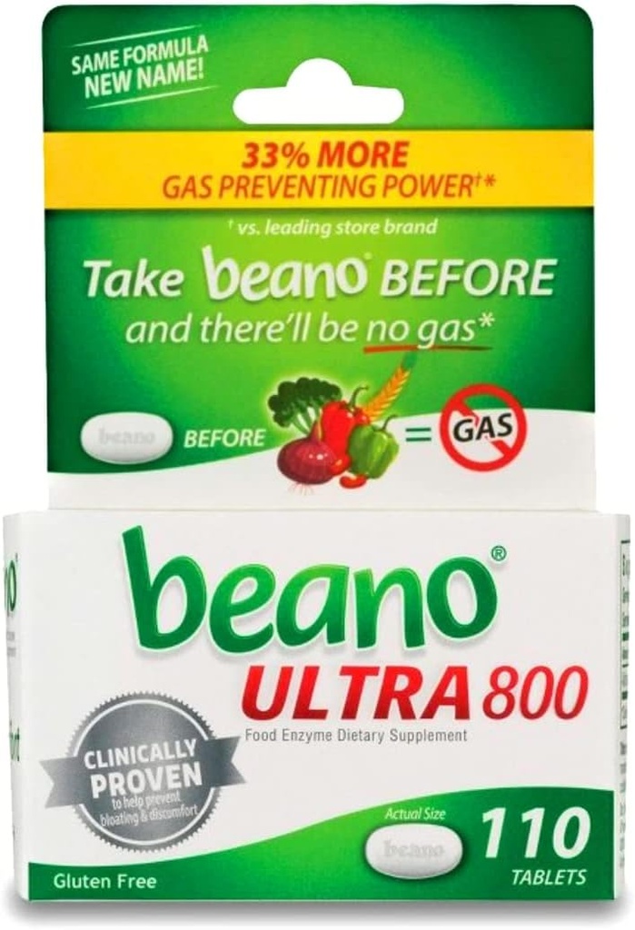 beano174; Food Enzyme Dietary Supplement Tablety - 110ct