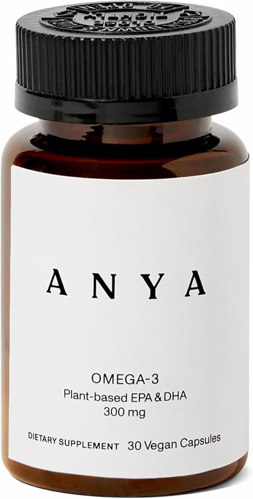 Anya Omega 3 s 300mg DHA a EPA, Čisté zložky, non-GMO, 100% Vegan, Gluten, Soy, a Dairy Free. Supplement for Women, Prenatal Postnatal Vitamín pre dojčenie a podpora laktácie