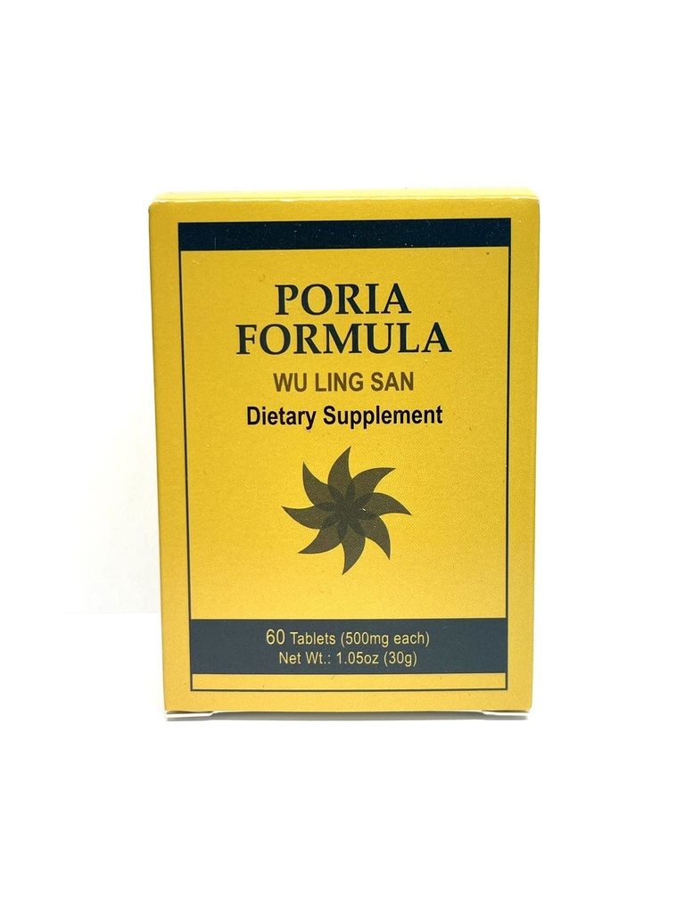 Poria Formula - Wu Ling San Bylinné doplnky pomáha podporovať močový systém a posilňuje Spleen 60 tabliet 500 mg / každý vyrobený v USA