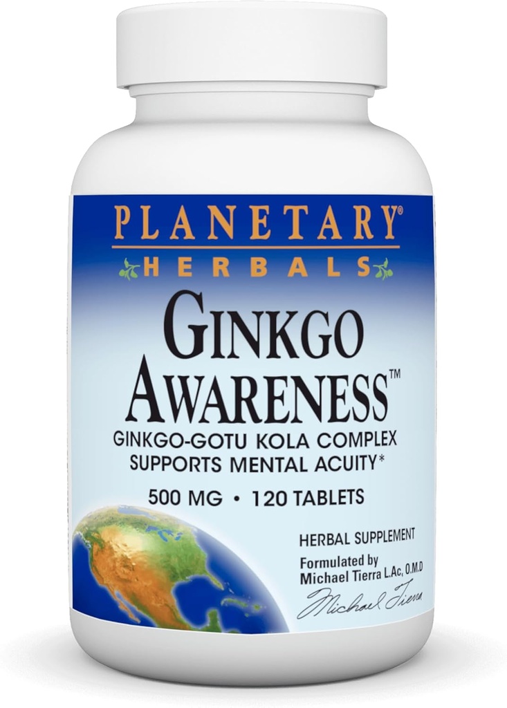 Planétové byliny Ginkgo Awareness Tablety, 120 Počet