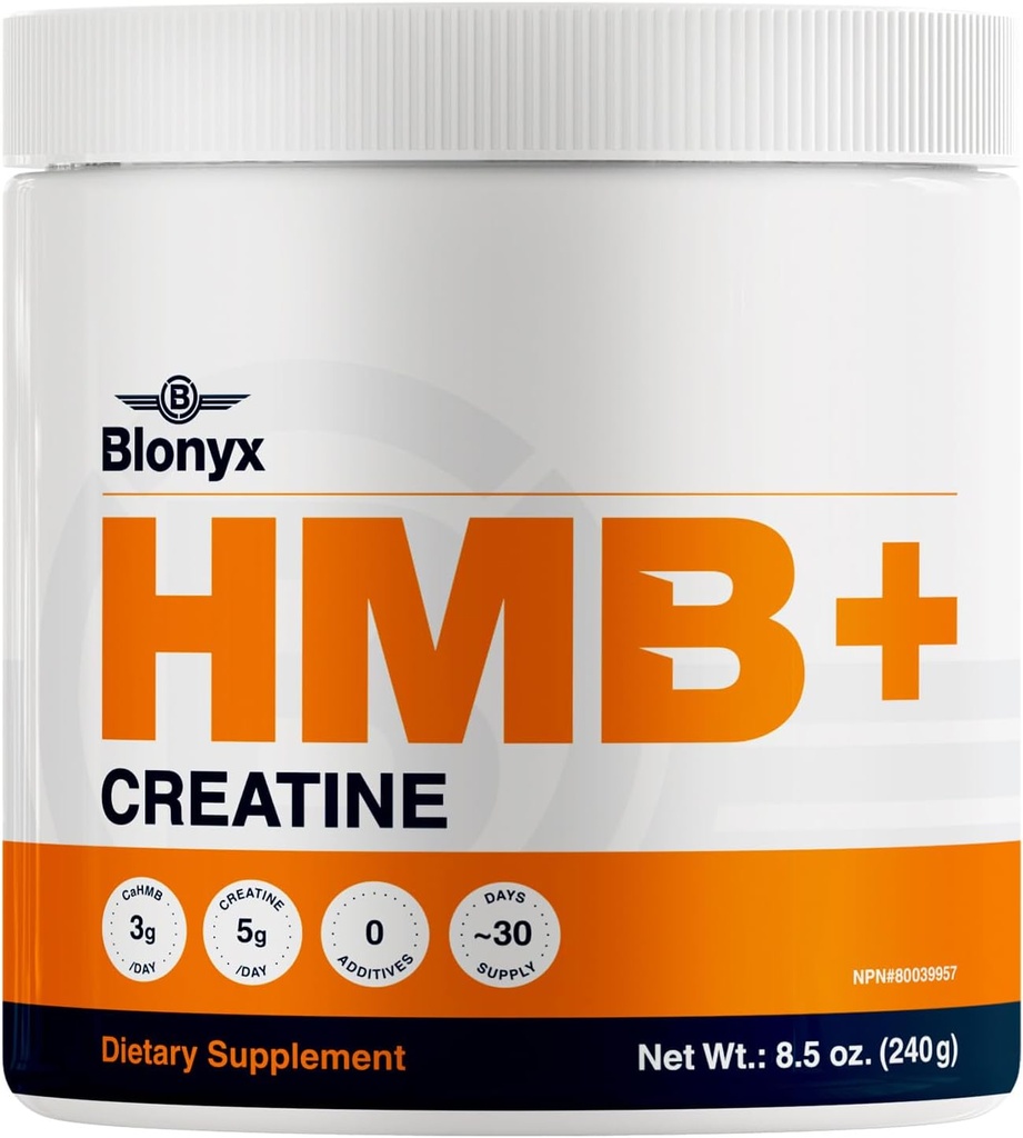 HMB + Creatine Supplement - 3g Daily HMB for Enhanced Strength, Power & Recovery, Ideal for High-Intenzity Athletes, 30-Day Supply