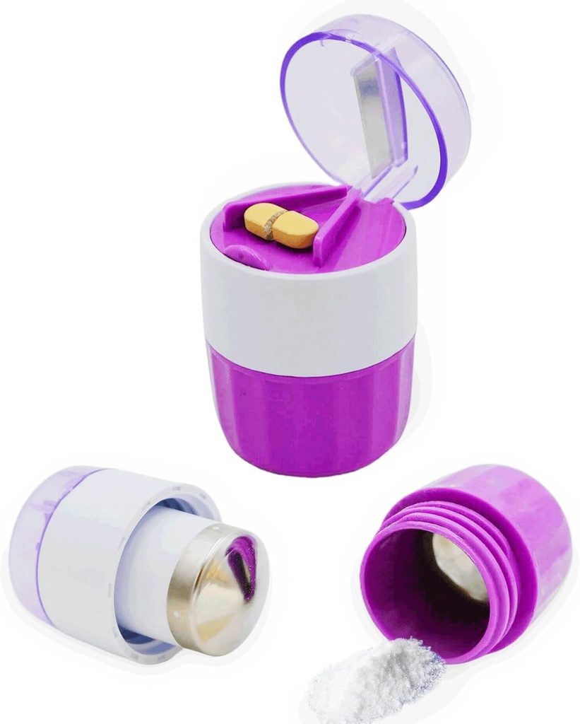 KIRIYUUK Pill Crusher a Grinder, rozdrví viac tabliet na jemný prášok, nerezová oceľ, ideálne pre cestovanie, Ablet Pulverizer Vhodné pre cestovanie,Veľké kŕmenie Tube použitie a Domáce zvieratá, Denné použitie