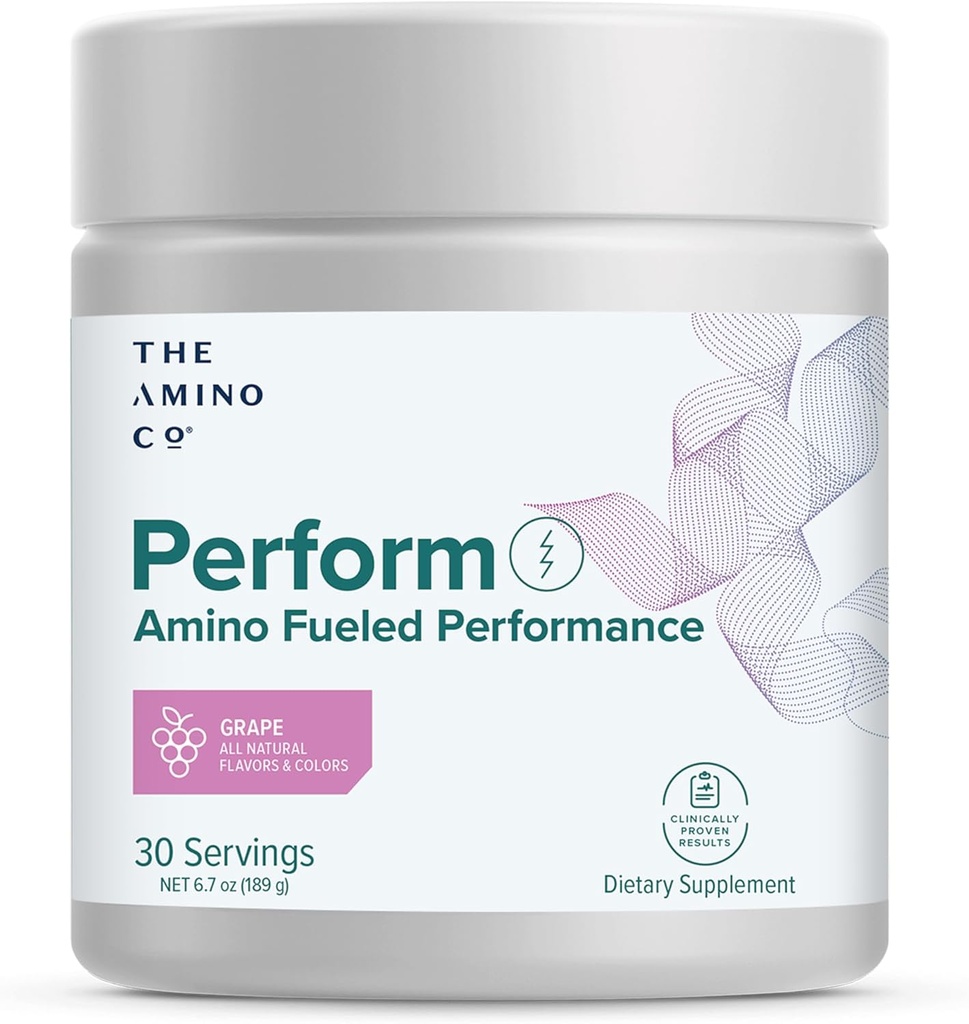 Amino CO. - Vykonajte pred tréningom prášok doplnok s čistými EAA aminokyseliny a prírodná chuť, Stevia sladené preworkout energie Boost pre mužov a ženy - Hrozno (6.7 oz)