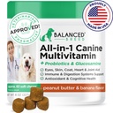 Balanced Breed All-in-1 Psí vitamíny Doplnky vyrobené v USA Vet-Pharmacist Schválený pes Multivitamín Probiotiká Glukozamín Chondroitín Psy Salmonový olej Skin Coat Immune Senior Psy Supplement NonGMO